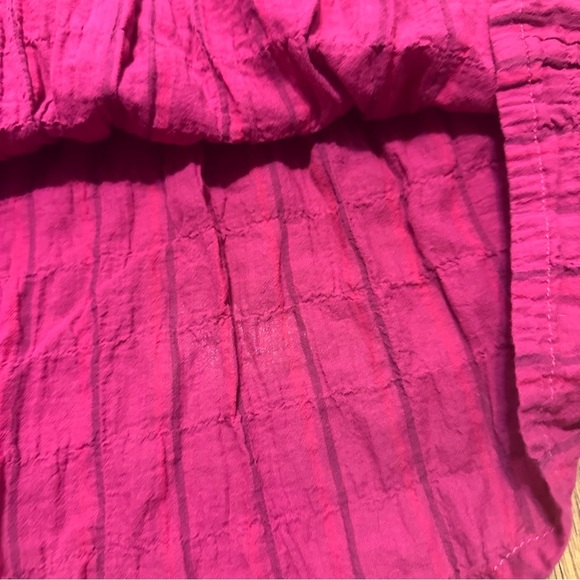 Pietsie Pink Midi Tiered A-Line Skirt size small cotton blend tiered side pocket - Picture 4 of 8